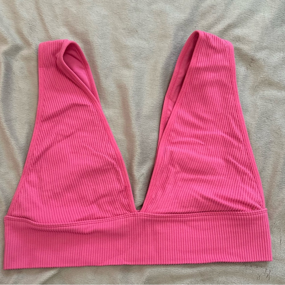 Pink Ribbed Bralette